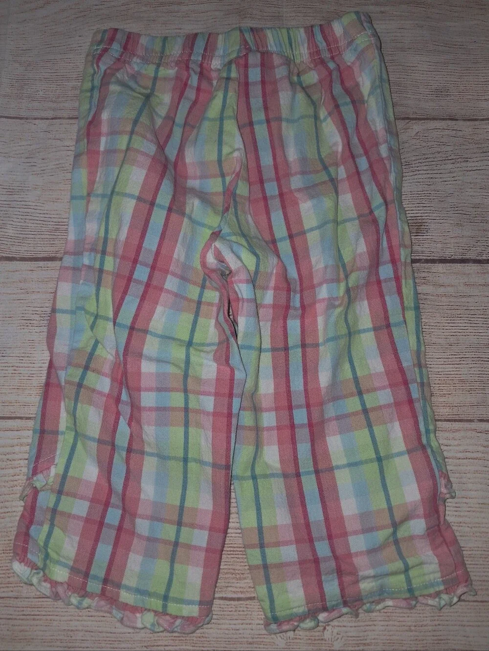 Y2k Gymboree Pink Multi Plaid Ruffle Pants Size 4